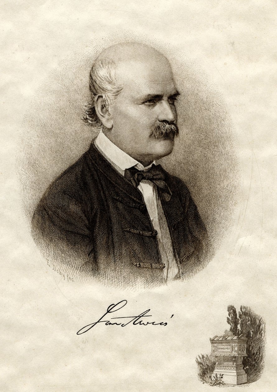 Portræt af Ignaz Philipp Semmelweis 1818-1865 af Jenö Eugen Doby