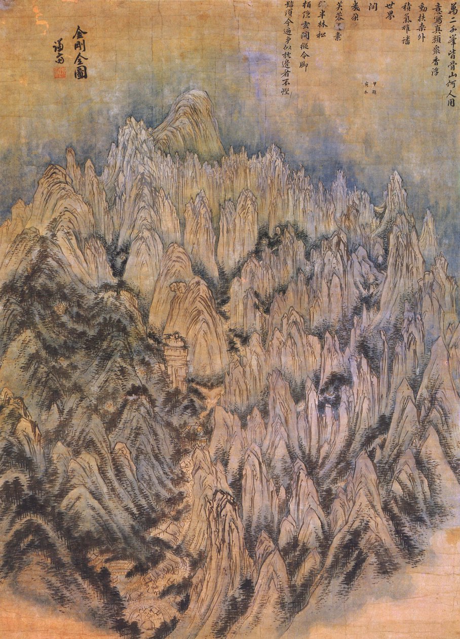 Generelt syn på Mount Geumgang af Jeong Seon