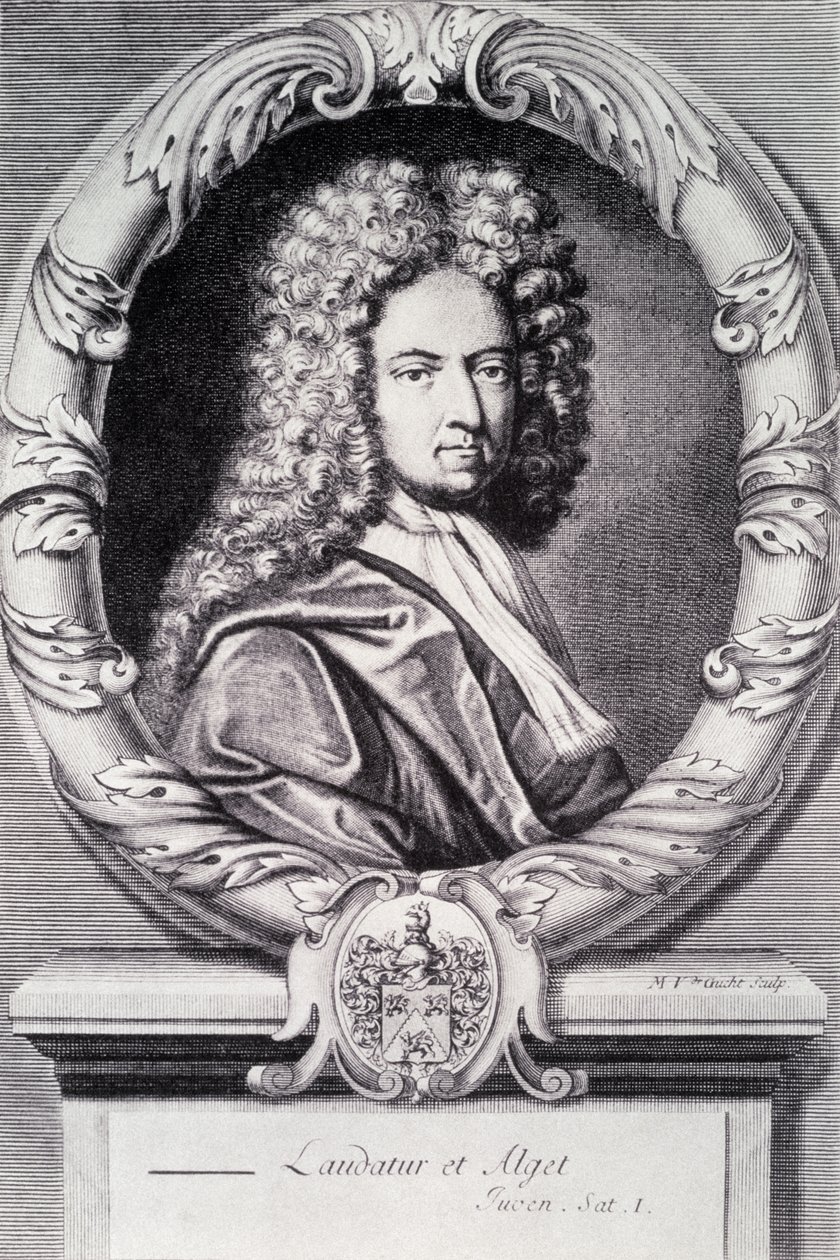 Daniel Defoe, graveret af Michael Van der Gucht (1660-1725) af Jeremiah Taverner