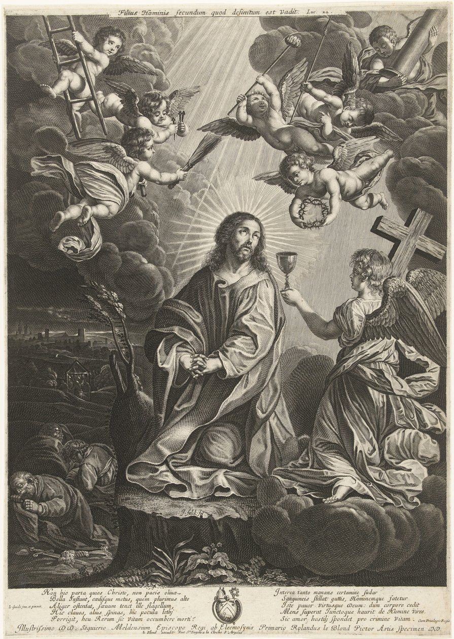 Kristus i Getsemane Have Kristus på Oliebjerget af Jeremias Falck