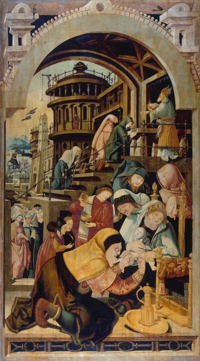 Jeesuksen ympärileikkaus, maalaus Jorg Ratgeb (n. 1480-1526), öljy paneelille af Jerg Ratgeb