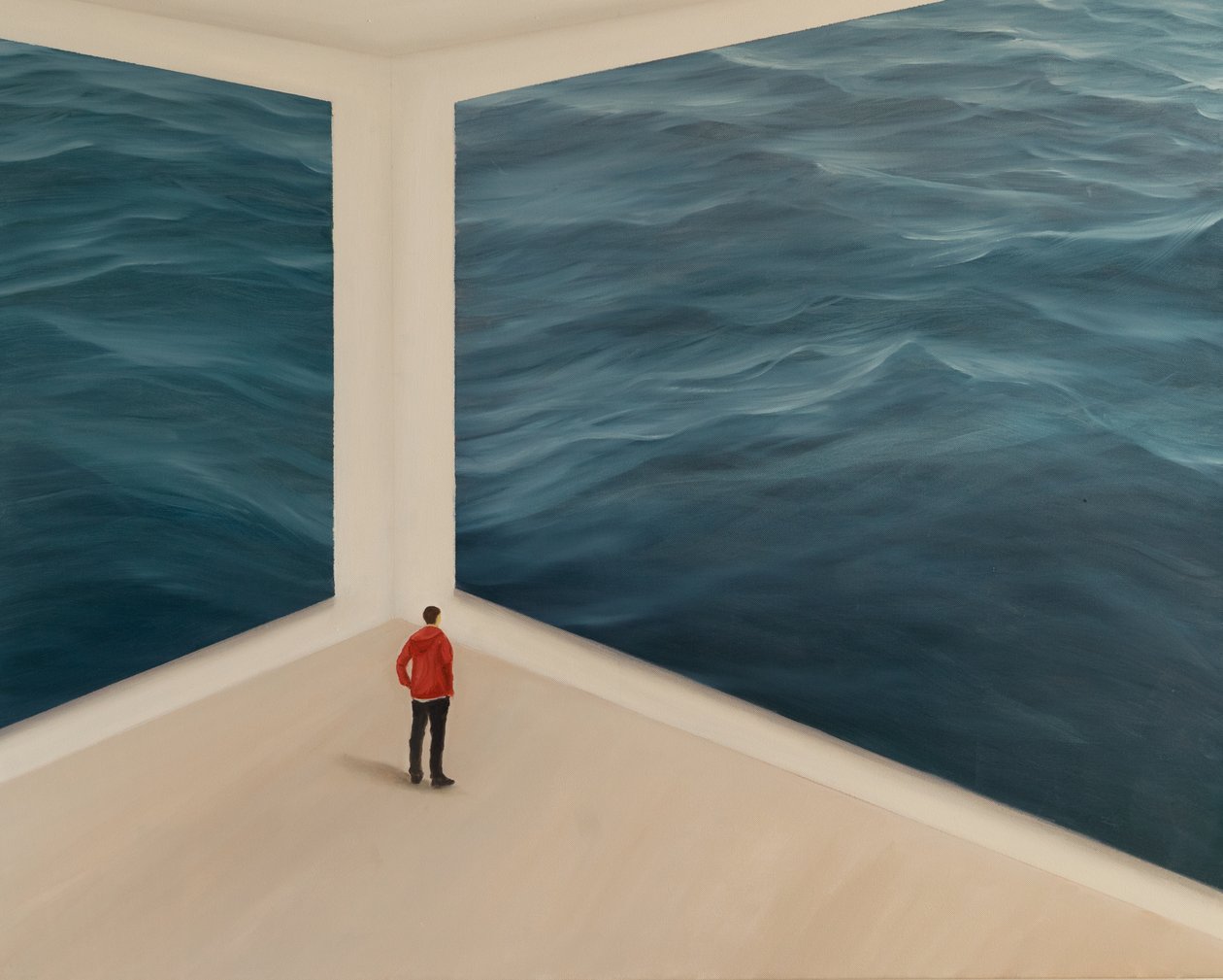 Looking at the sea, 2019 (olie på lærred) af Jerome Glomaud