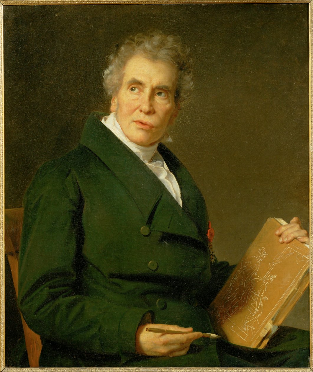 Portræt af maleren Jacques Louis David, alder ... af Jérôme Martin Langlois