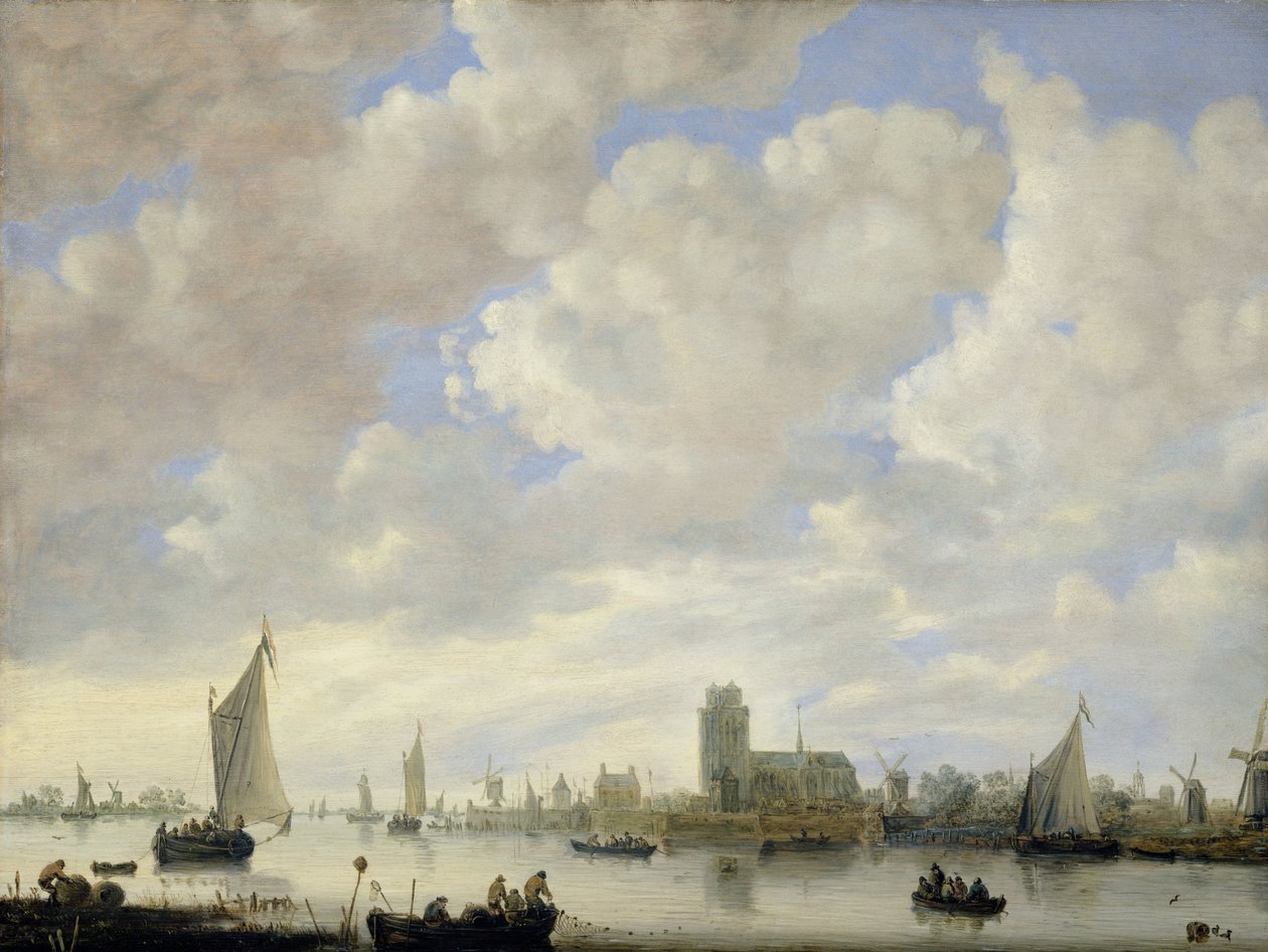 Udsigt over Merwede ud for Dordrecht af Jeronymus van Diest (II) (attributed to)