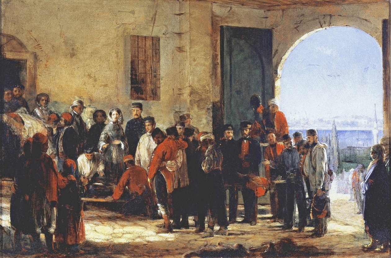 Krimkrigen: sygeplejersken Florence Nightingale på Hospitalet i Scutari i Tyrkiet, 1856 af Jerry Barrett