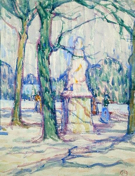 I Luxembourg-haven, ca.1911 (akvarel på papir) af Jessica Stewart Dismorr