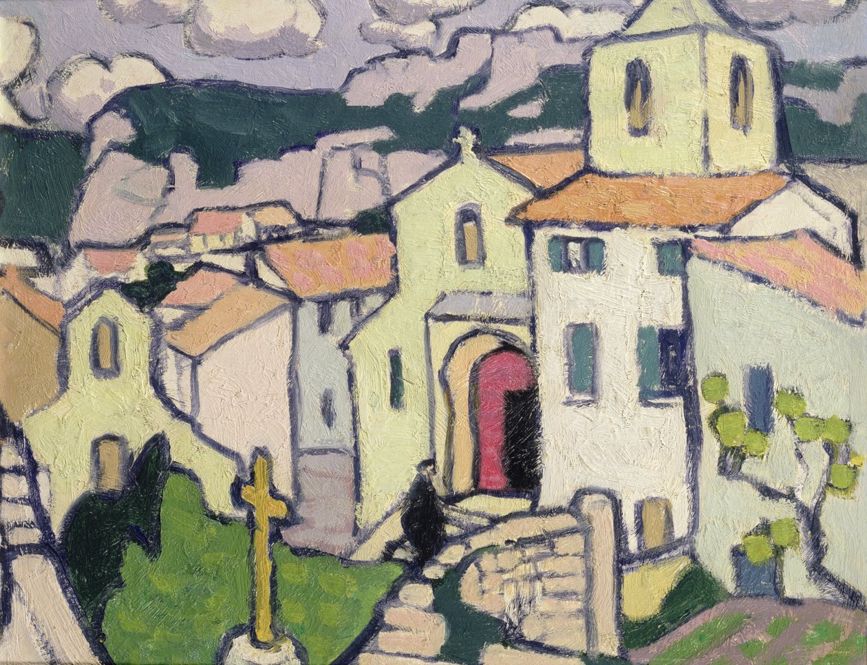 Les Baux, præsten går ind i sin kirke, ca. 1911 af Jessica Stewart Dismorr