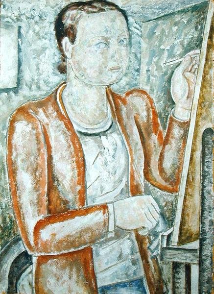 Selvportræt, ca.1928 (olie på gesso) af Jessica Stewart Dismorr