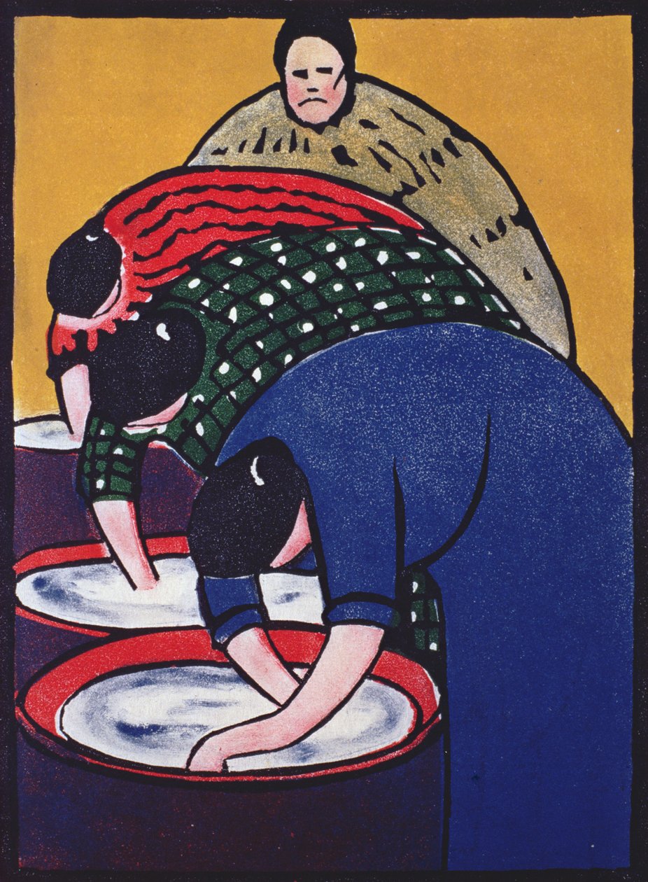 Vaskekvindernes tilsynsførende (linosnit) af Jessie Mackintosh