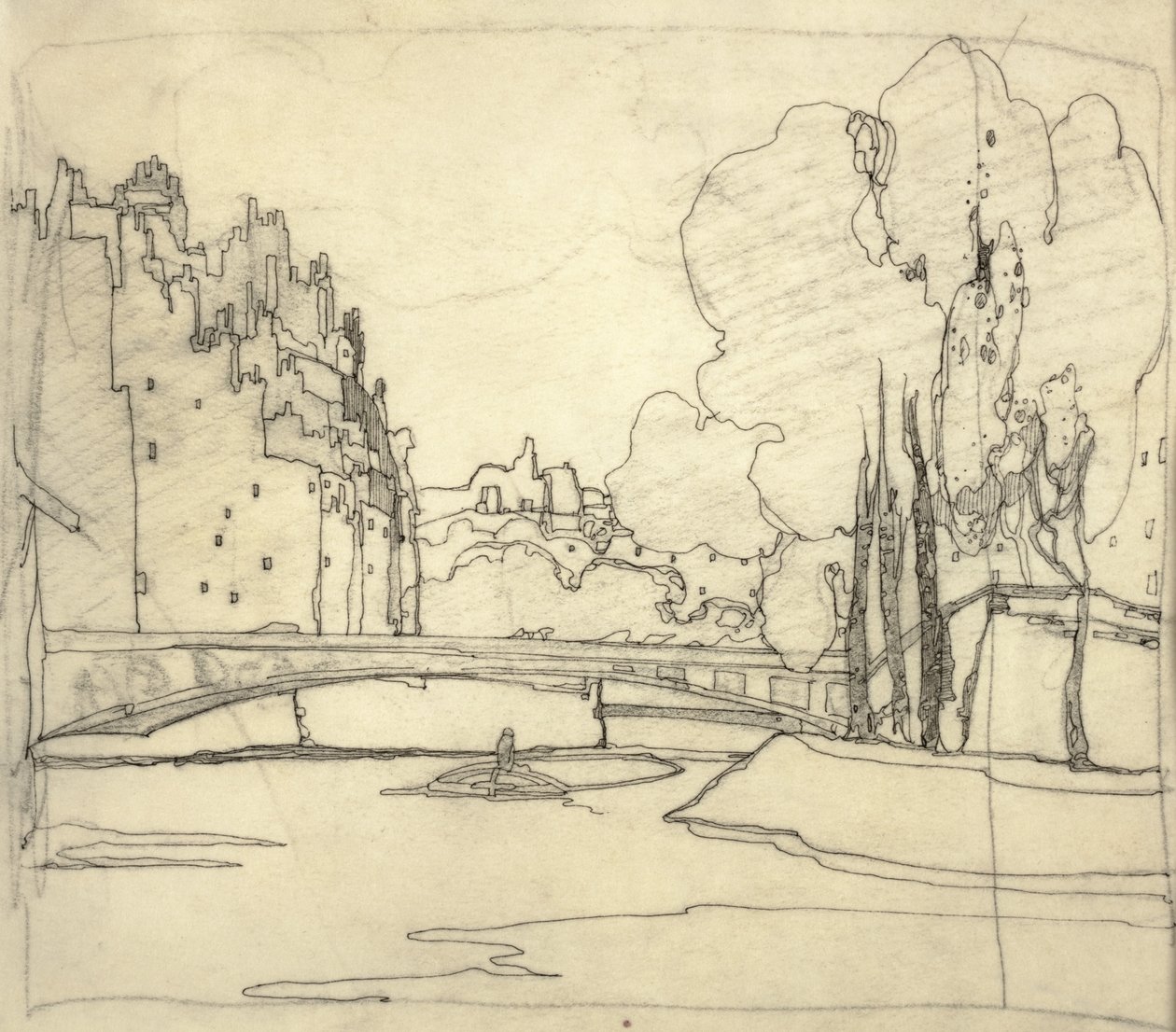 Illustration til "Broernes Bog", ca. 1911 (blæk på papir) af Jessie Marion King
