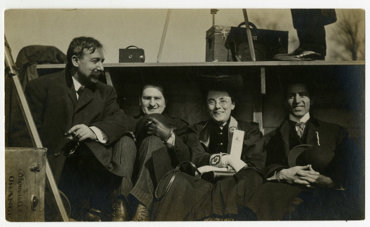 Beals på ferie bag i bilen, ca. 1905-40 (foto af gelatinesølv) af Jessie Tarbox Beals