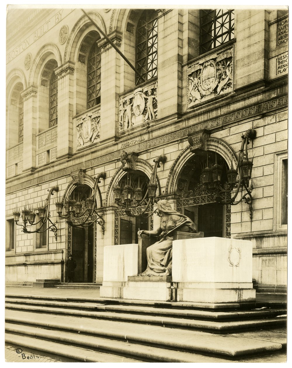 Boston Public Library, Boston, ca. 1902-10 (foto af gelatinesølv) af Jessie Tarbox Beals