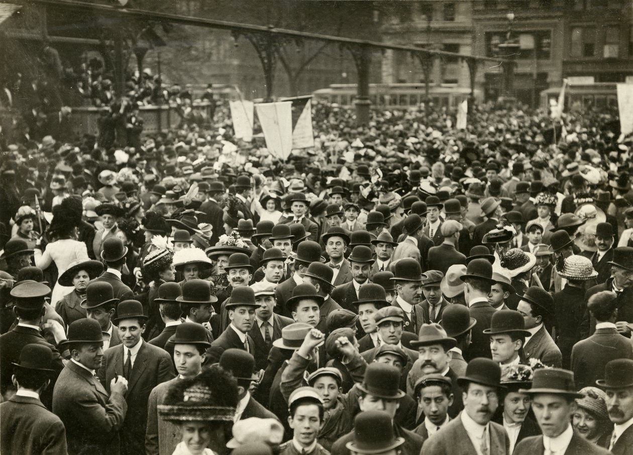Crowd på Union Square ved Suffrage Meeting, ca. 1905-11 (foto af gelatinesølv) af Jessie Tarbox Beals