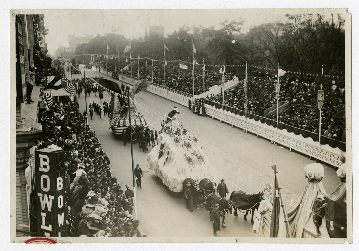 Historisk parade: overblik Central Park St Nicholas Float af Jessie Tarbox Beals