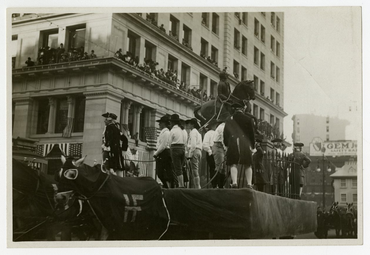 Historisk parade flyder #31, Ødelæggelse af Statue af George III af Jessie Tarbox Beals