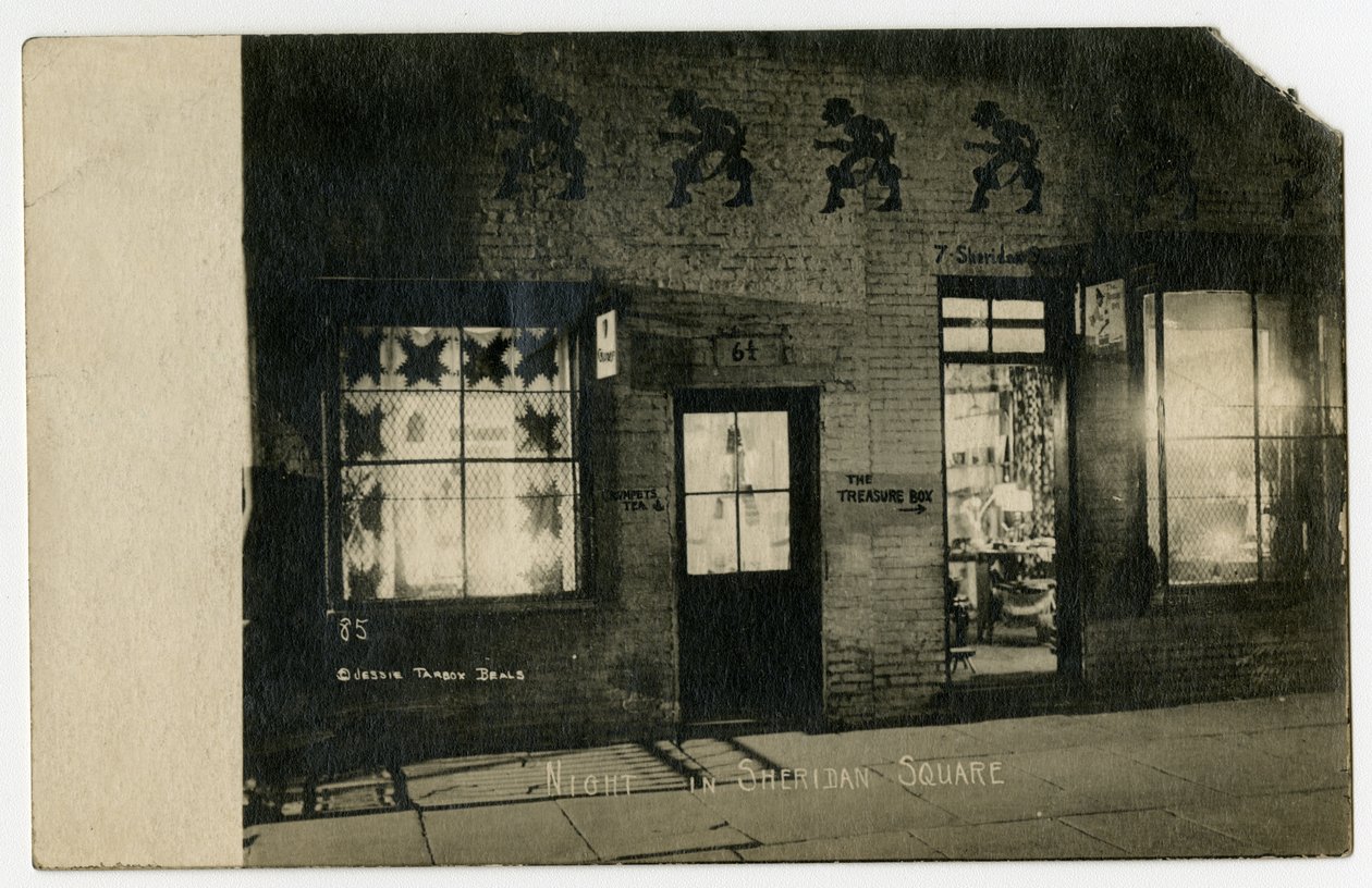 Nat på Sheridan Square, Greenwich Village, New York, USA, ca. 1918-19 (foto af gelatinesølv) af Jessie Tarbox Beals