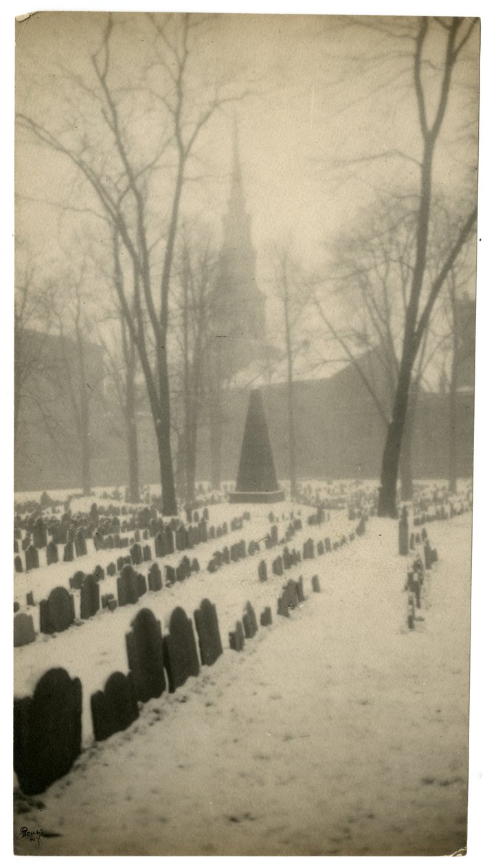 Old Granary Burying Ground Boston, USA, ca. 1902-10 (foto af gelatinesølv) af Jessie Tarbox Beals