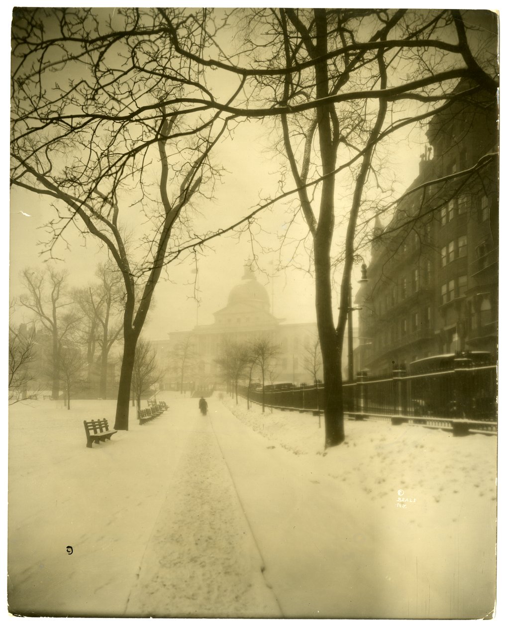 State House i Storm, Boston, USA, ca. 1902-10 (foto af gelatinesølv) af Jessie Tarbox Beals
