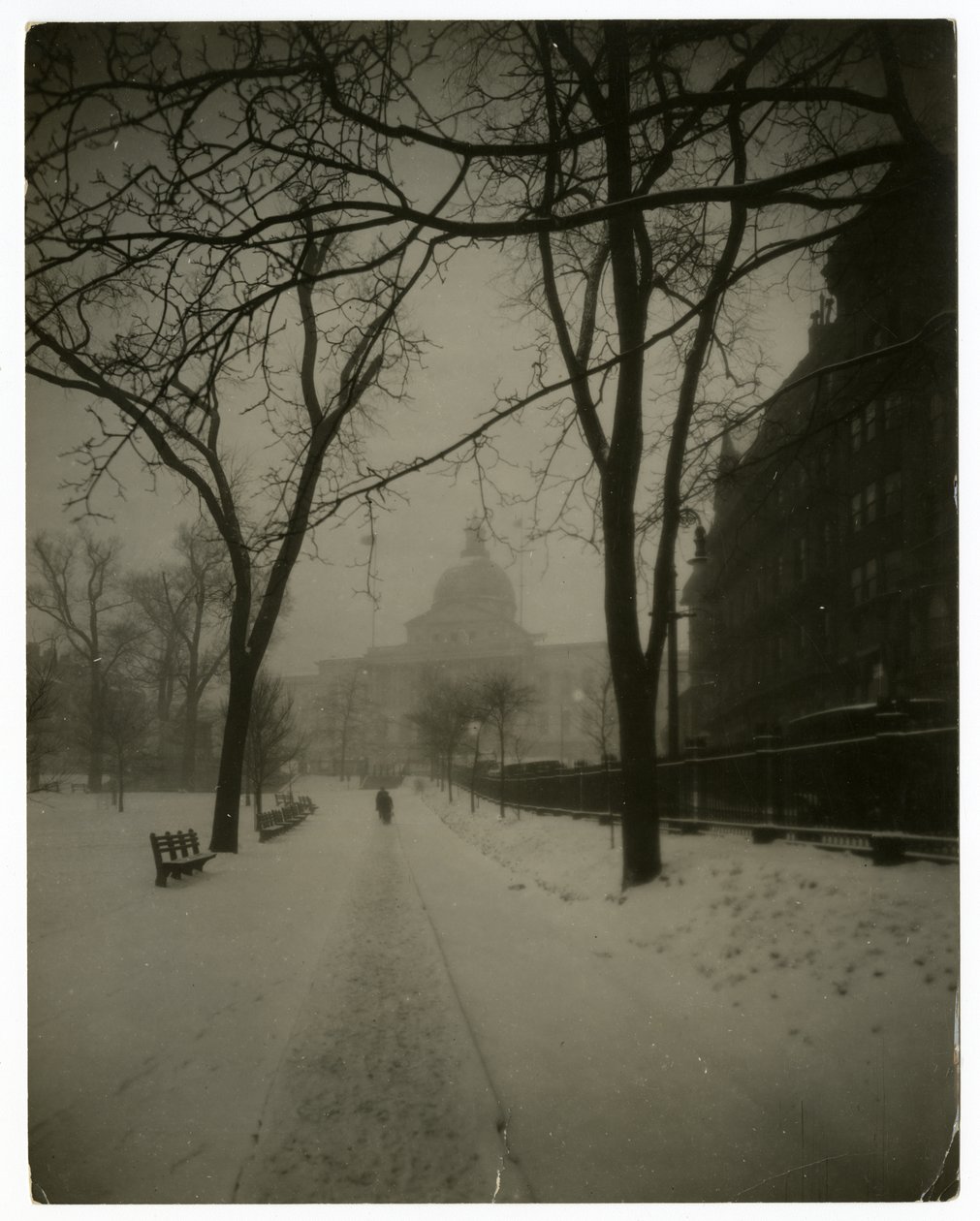 State House i Storm, Boston, USA, ca. 1902-10 (foto af gelatinesølv) af Jessie Tarbox Beals