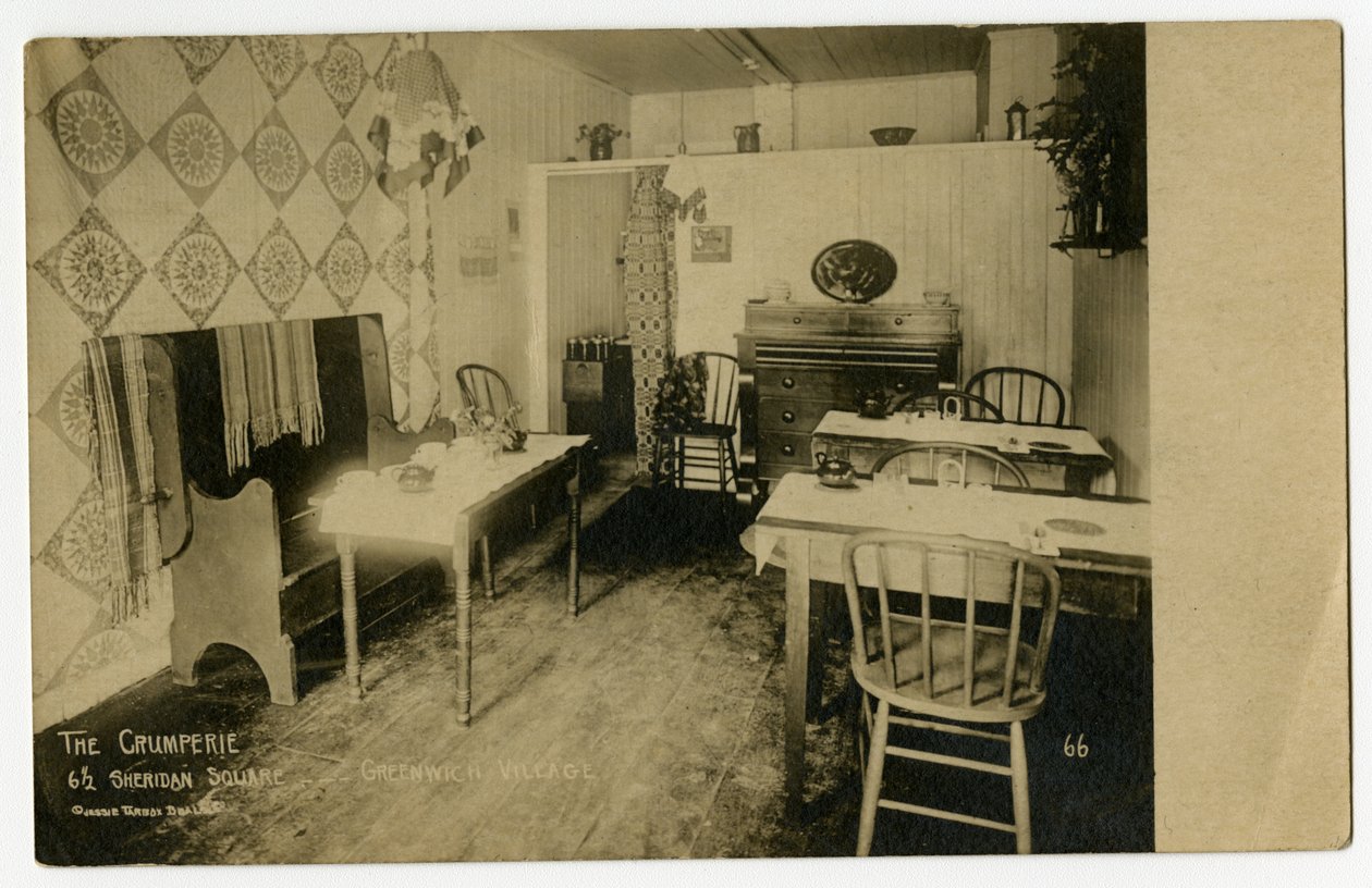 The Crumperie, 6 1/2 Sheridan Square, Greenwich Village, New York, USA, ca. 1917-19 (gelatinsølvfoto) af Jessie Tarbox Beals