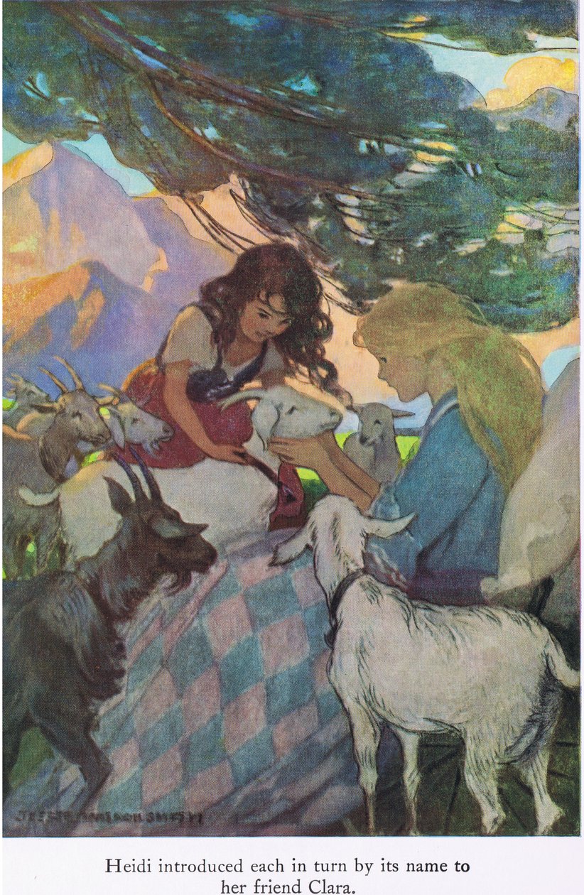 Heidi introducerede hver på skift ved sit navn til sin veninde Clara, illustration fra 