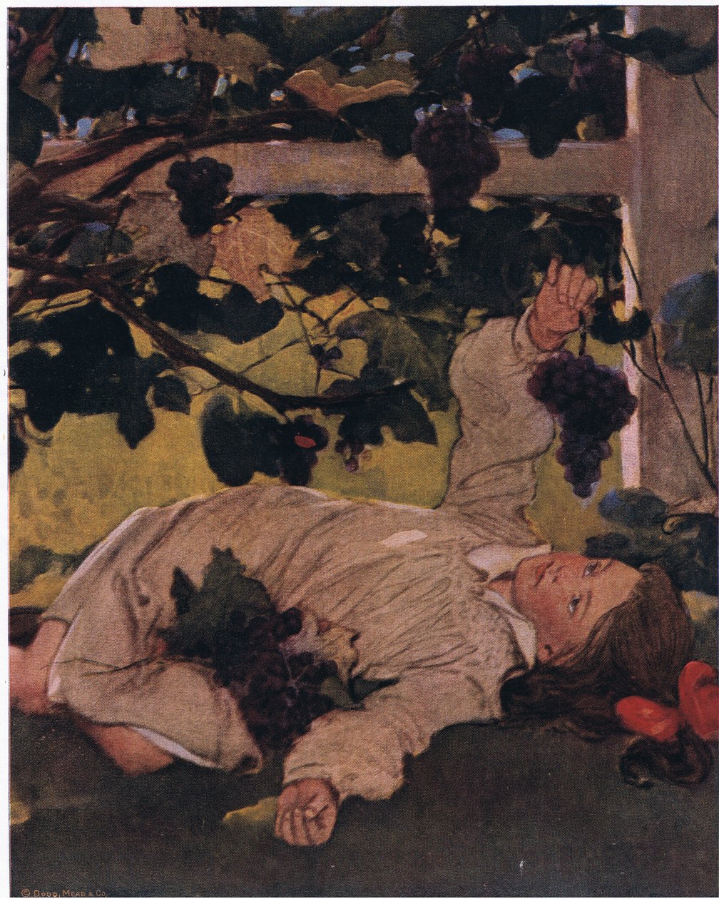 Hun vidste, at hun kunne spise en, når hun ville, så hun havde ikke travlt (farve litho) af Jessie Willcox Smith