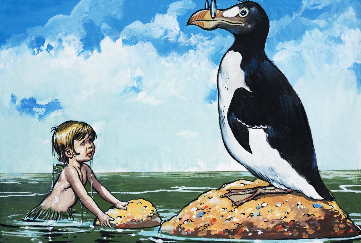 Boy and A Garefowl, illustration fra 