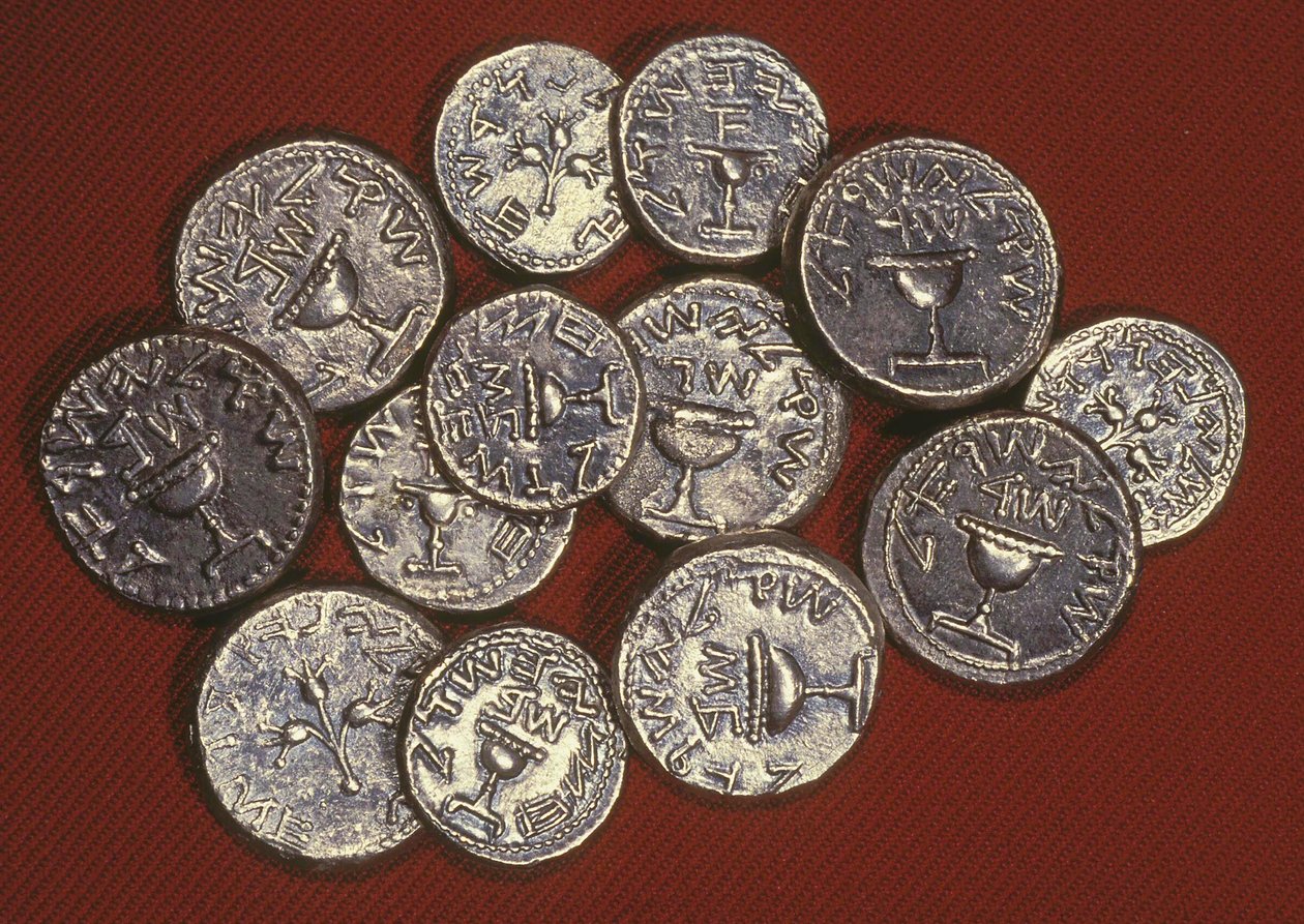 En skat af sekel, Herodian Jerusalem, ca. 66-70 AD (sølv) af Jewish School