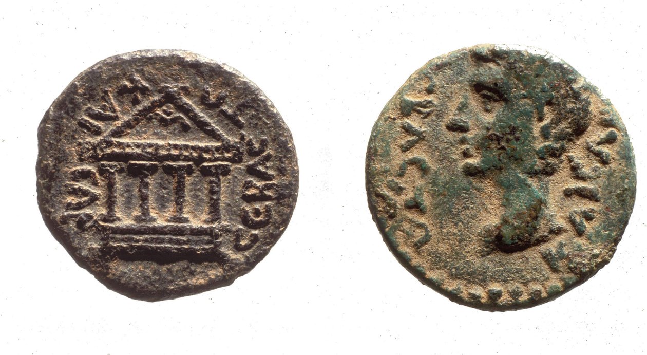 Mønter af Herodes Philip II, ca. 4 f.Kr. -34 e.Kr. (metal) af Jewish School