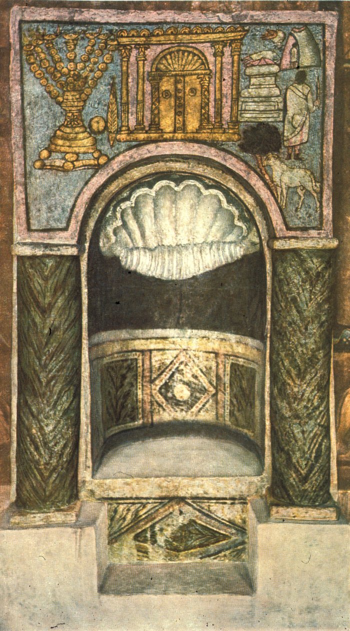 Torah-helligdommen (tempera på gips) af Jewish School