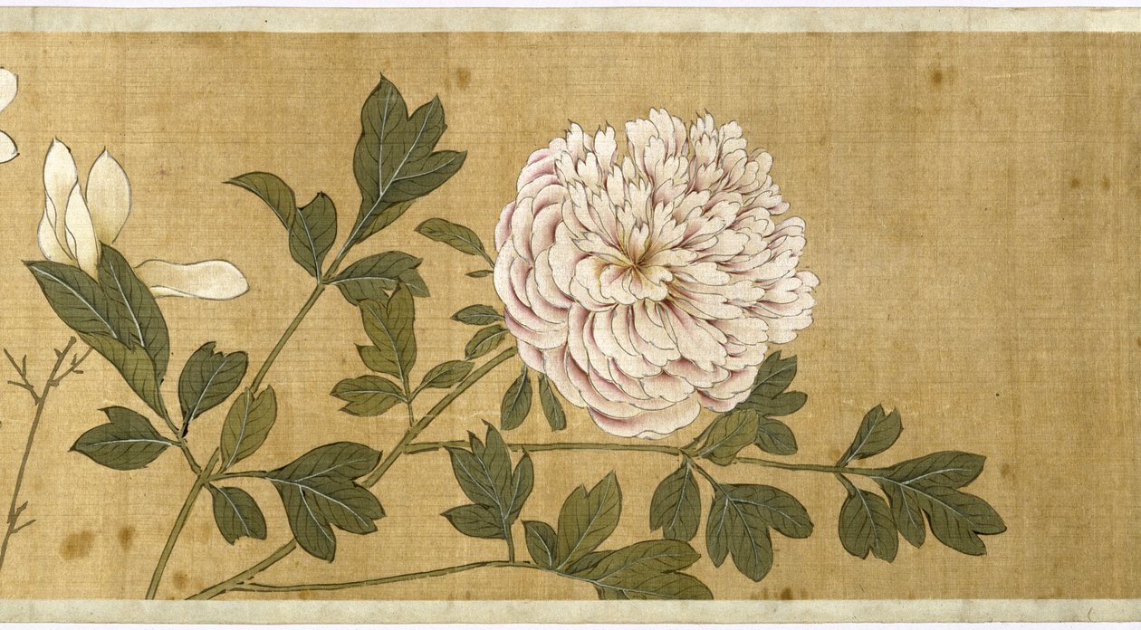 Et hundrede blomster, begyndelsen af det 17. århundrede (malet silke) (detalje) af Jiayan Chen