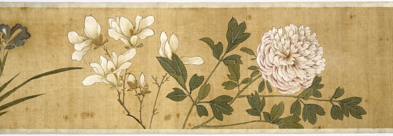 Et hundrede blomster, begyndelsen af det 17. århundrede (malet silke) (detalje) af Jiayan Chen
