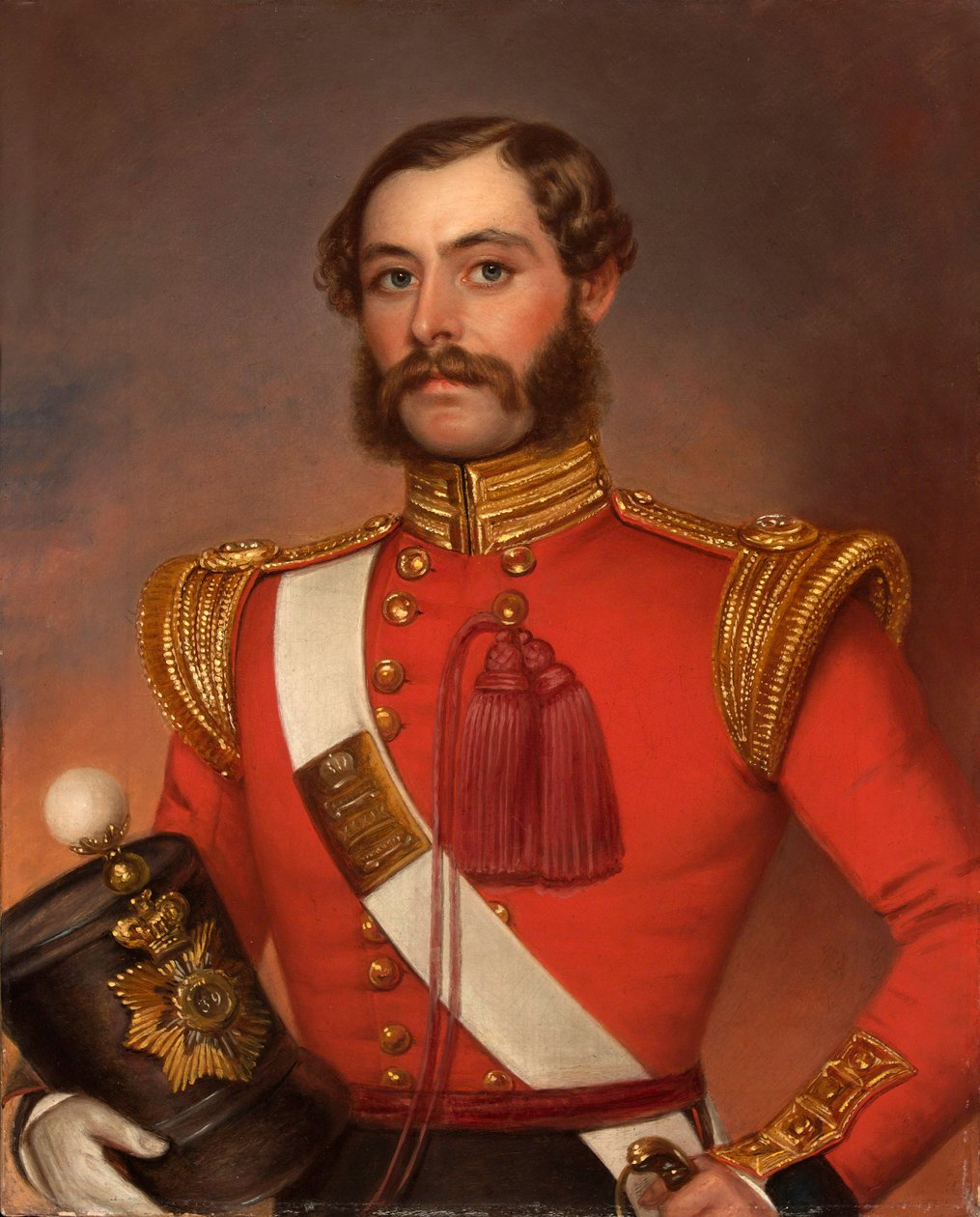 Løjtnant William Munro, 39. (Dorsetshire) Fodregiment, ca. 1844 (olie på lærred) af Jivan Ram