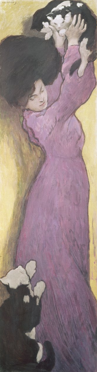 Kvinde med katte (pastel) af János Vaszary