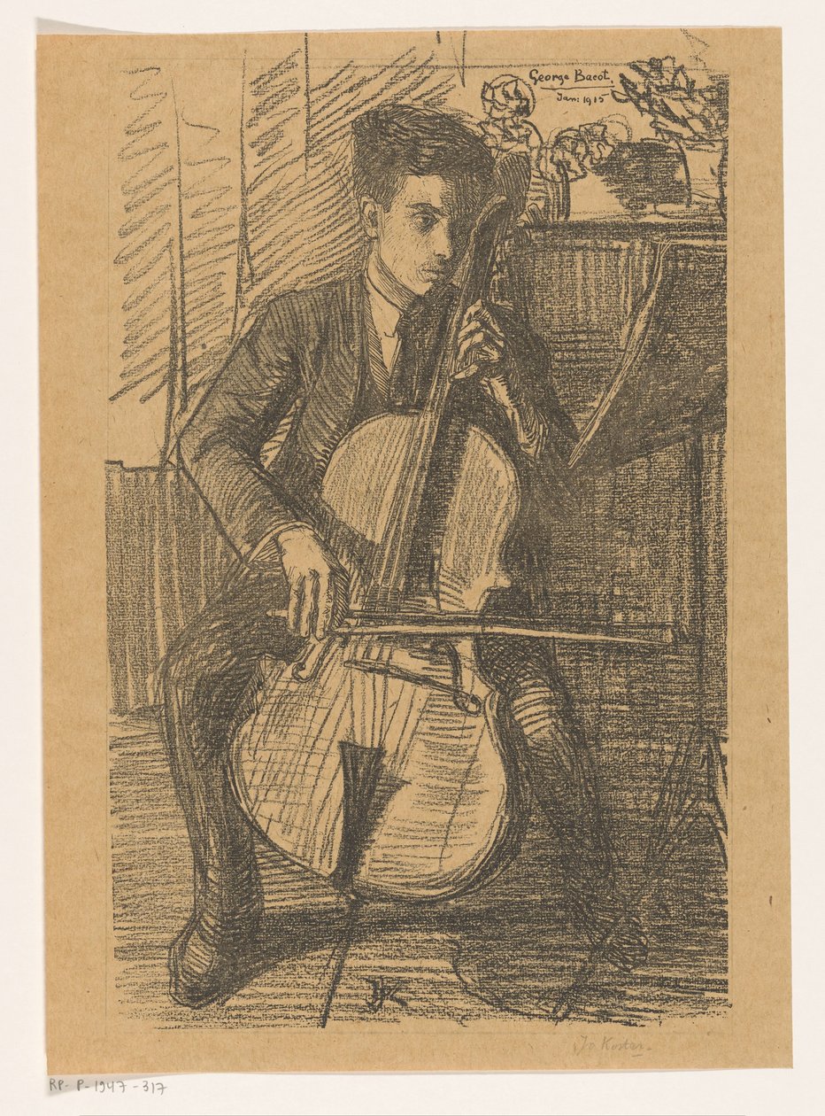 George Bacot spiller cello af Jo Koster (signed by artist)