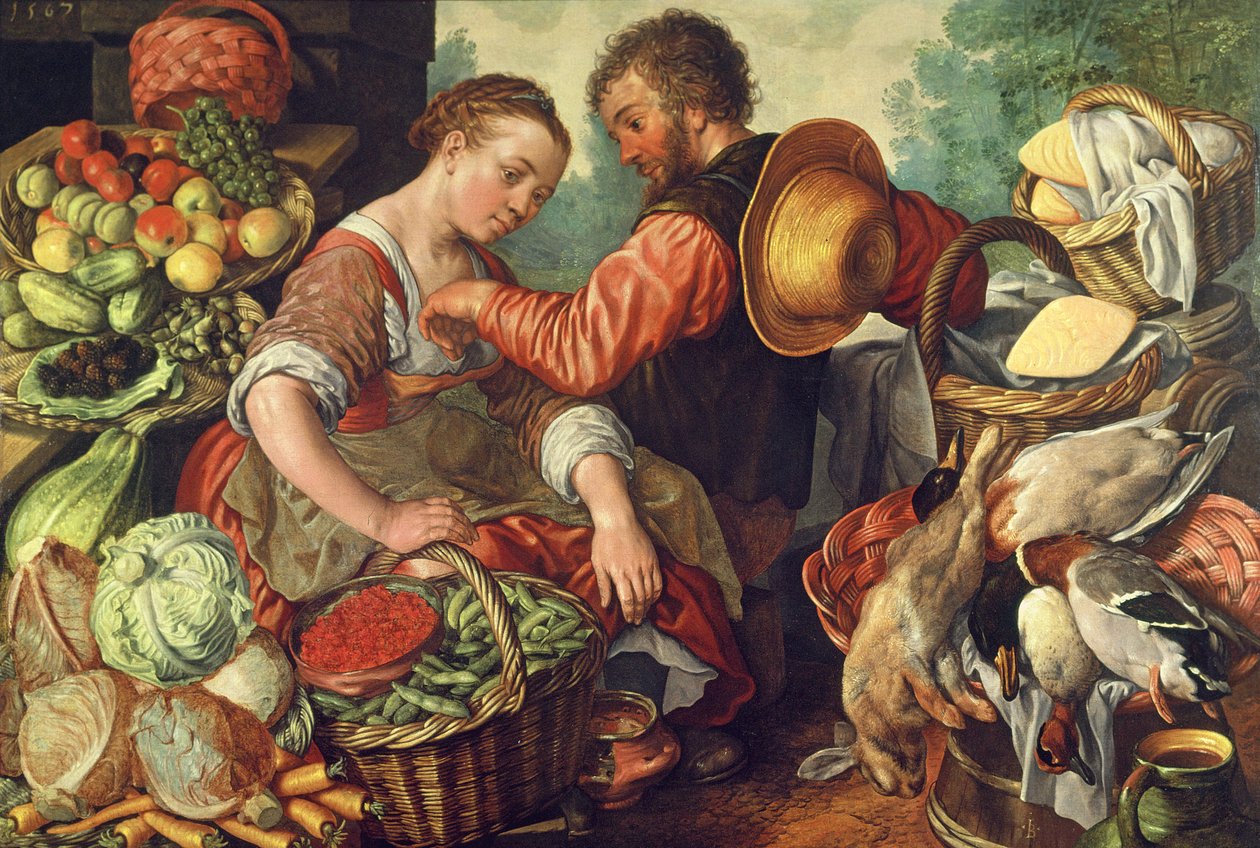 Kvinde, der sælger grøntsager, 1567 af Joachim Beuckelaer