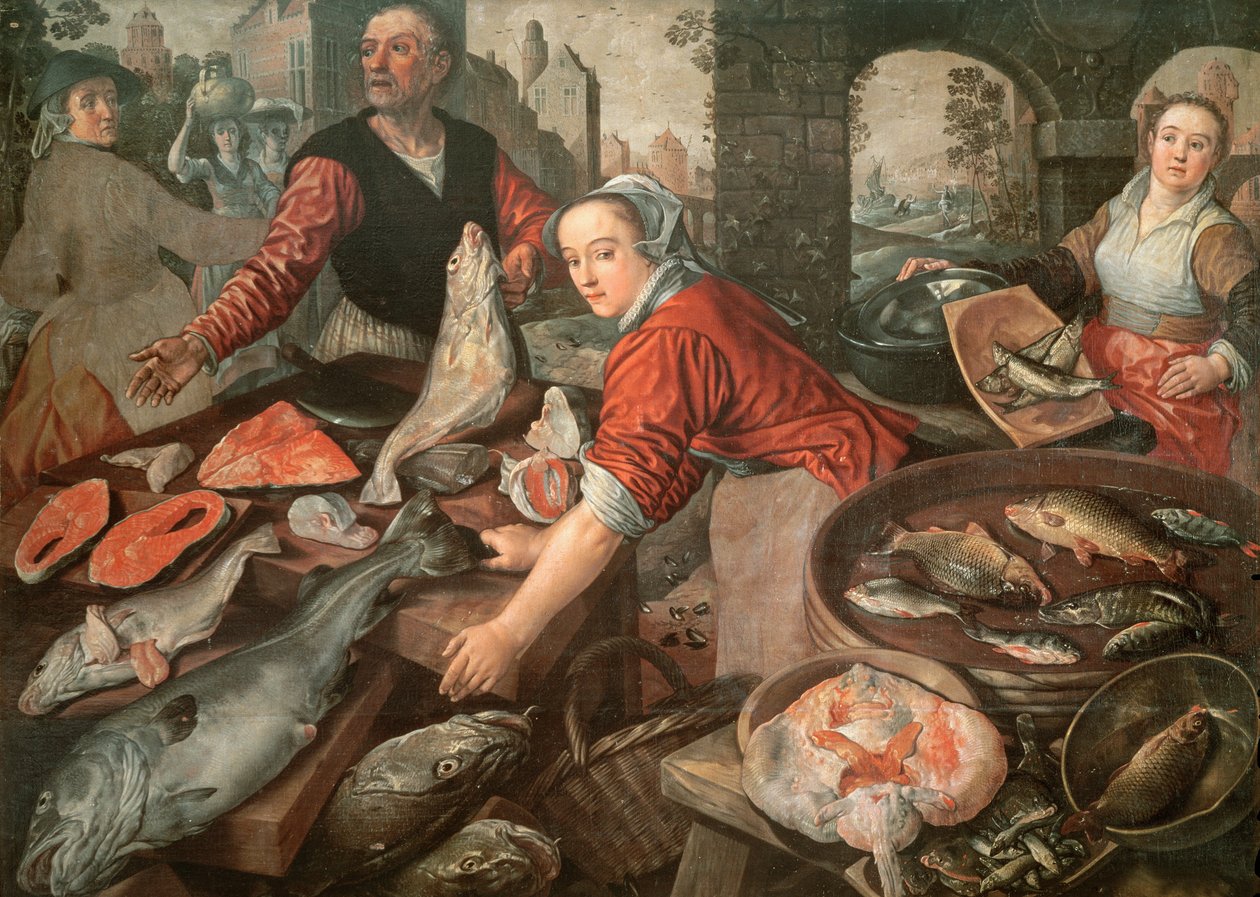 Fiskemarkedet af Joachim Bueckelaer