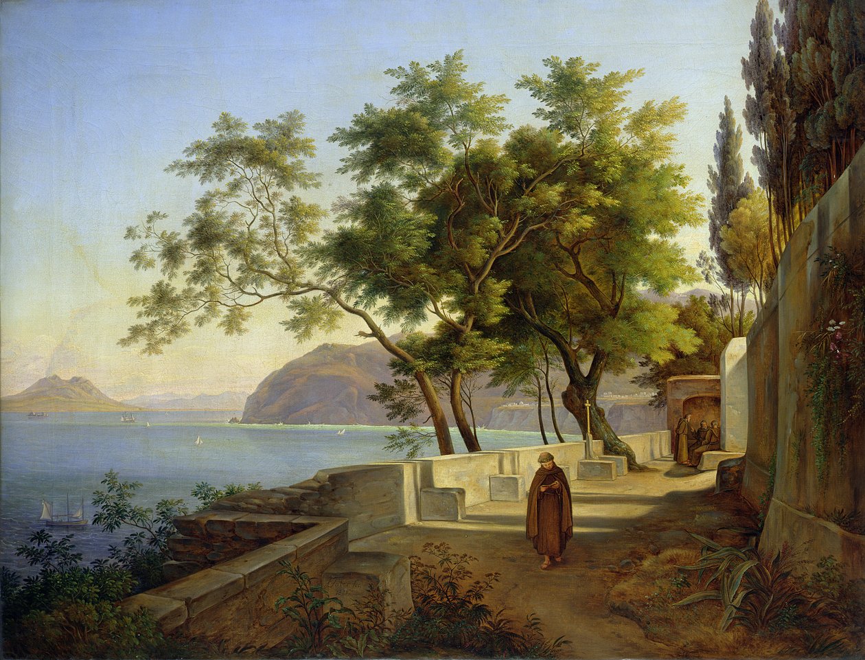 Capucins terrasse i Sorrento, 1828 af Joachim Faber