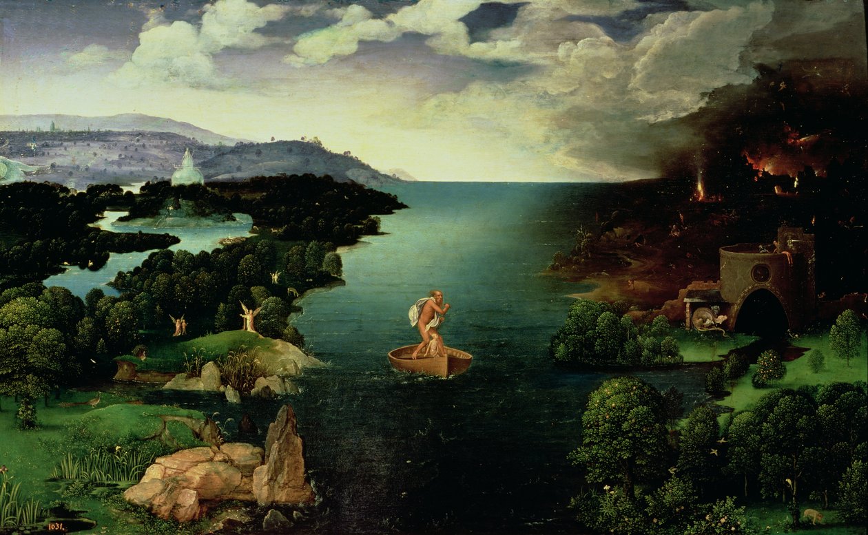 Charon krydser floden Styx, 1515-24 af Joachim Patinir
