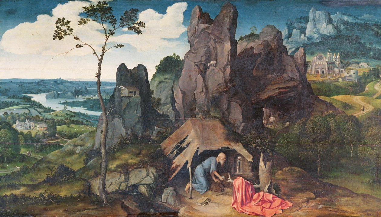 Sankt Hieronymus i ørkenen (se også 94947) af Joachim Patinir