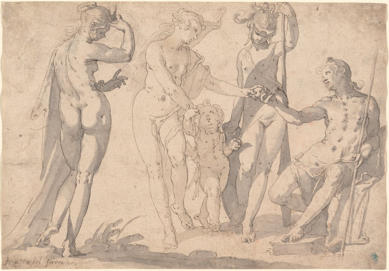 Dommen i Paris af Joachim Wtewael or Utewael