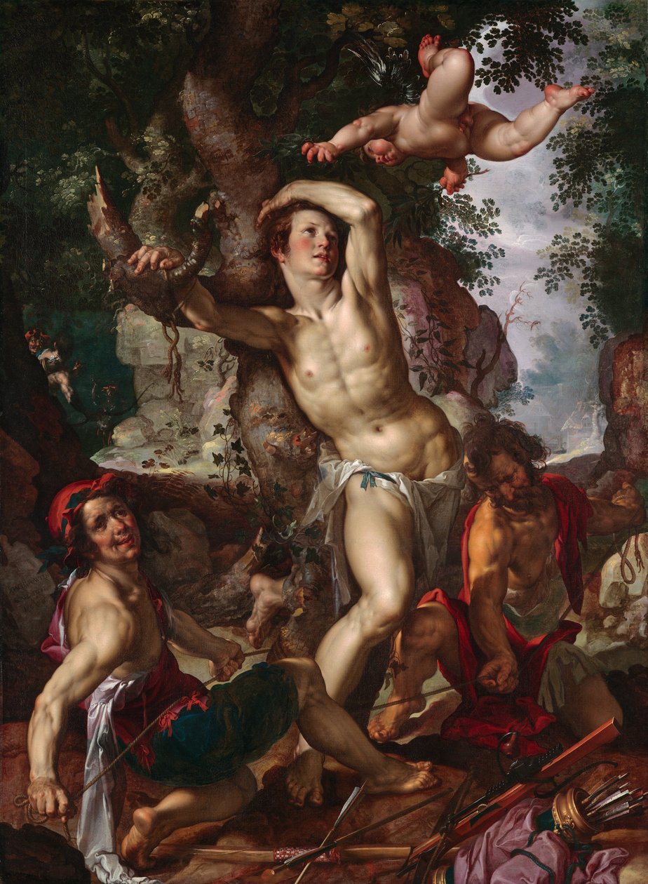 Martyrdømmet Sankt Sebastian af Joachim Wtewael or Utewael