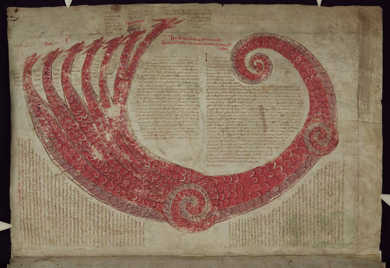 MS 255A fol.7r Fantastical Creature, fra Liber Figarum af Joachim of Fiore