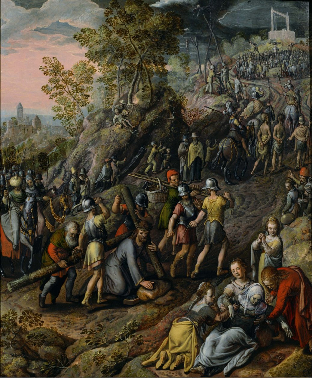 Kristus bærer korset, 1562 af Joachim Beuckelaer