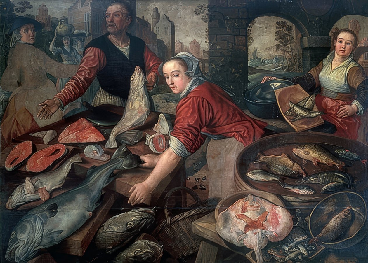 Fischmarkt. 1570 af Joachim Beuckelaer