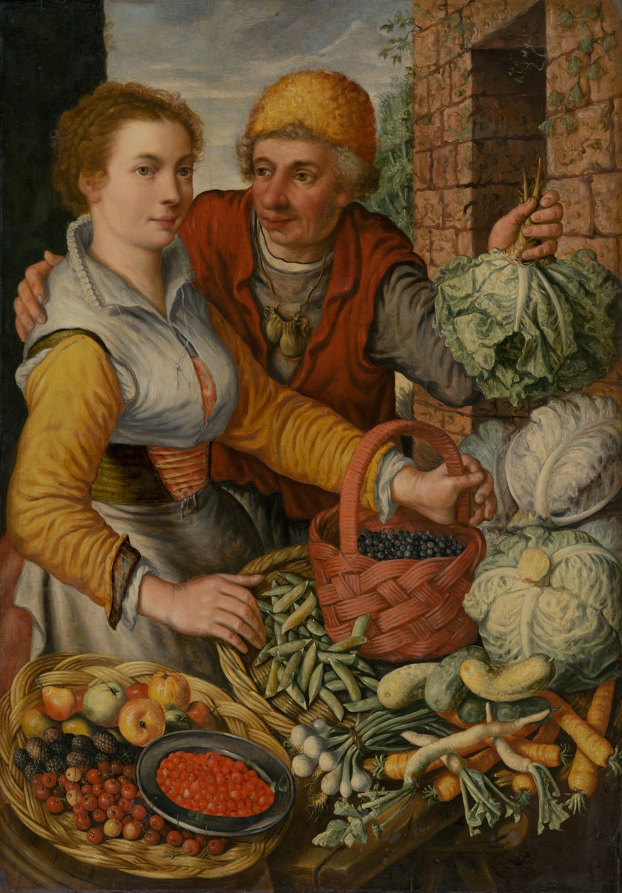 Frugt- og grøntsælgerne, ca. 1570. af Joachim Beuckelaer