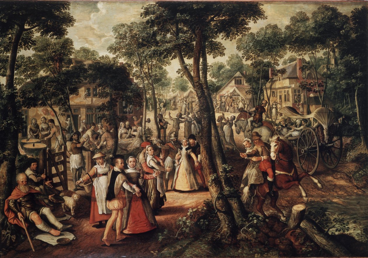 Fest på landet af Joachim Beuckelaer or Bueckelaer
