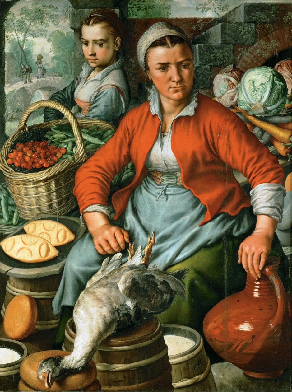 Tidlig nederlandsk kunst: Markedskvinde, ca. 1561 (olie på træ) af Joachim Beuckelaer