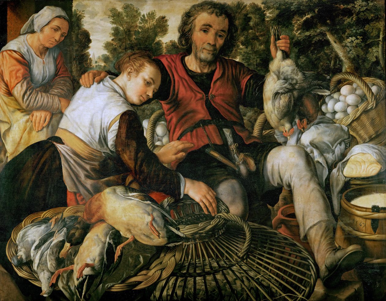 Tidlig nederlandsk kunst: Scene de marche - Markedsscene par Beuckelaer, Joachim (ca. 1533-1574) af Joachim Beuckelaer
