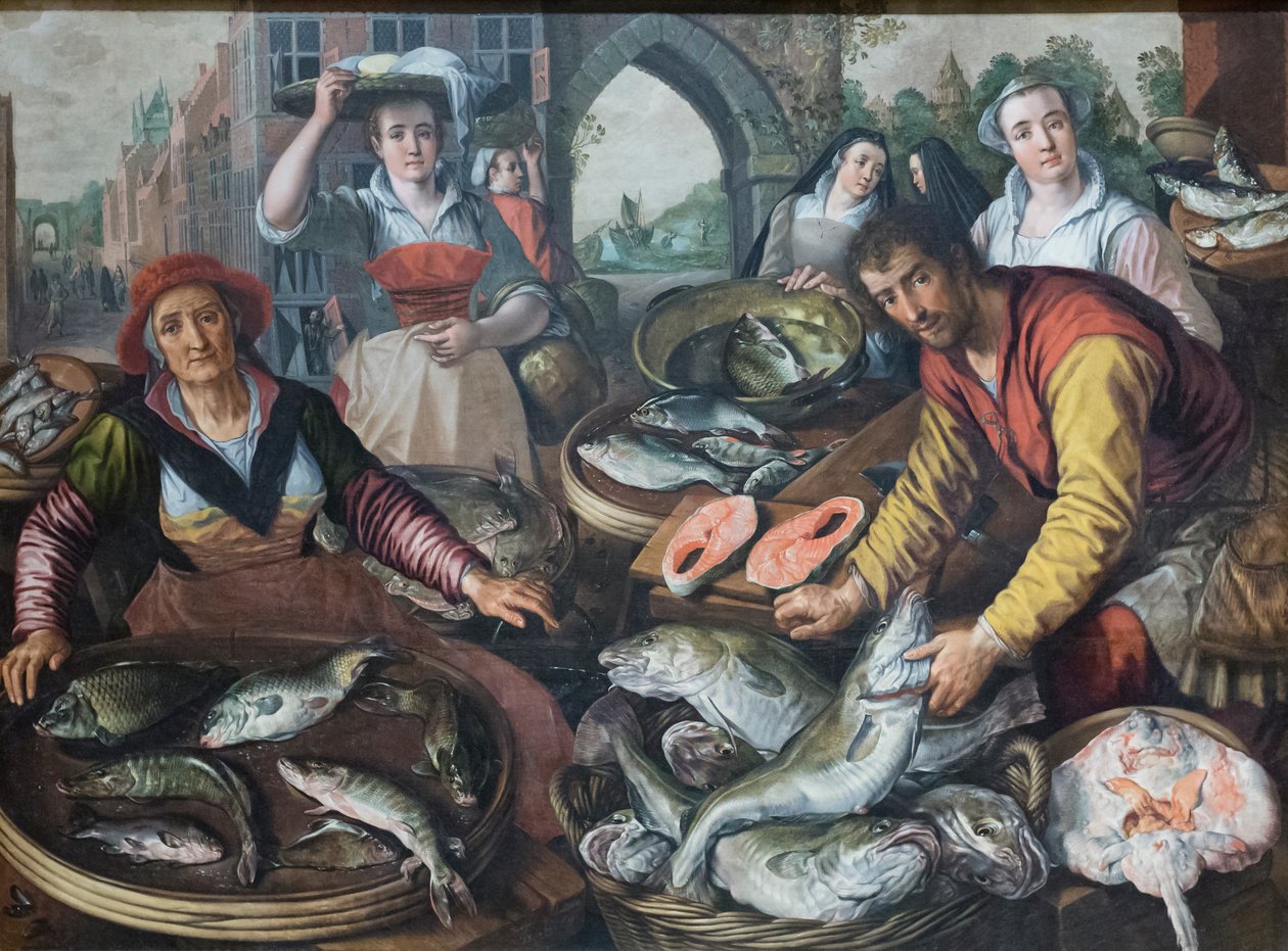 De fire elementer: vand af Joachim Beuckelaer or Bueckelaer